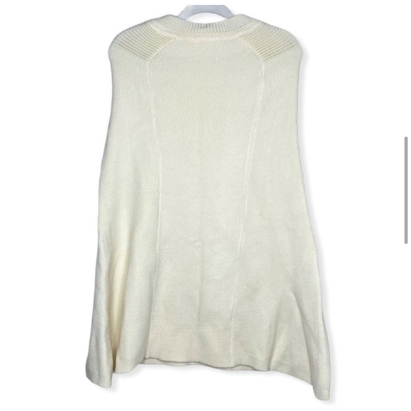 cream knit poncho vintage sweater cape - Picture 6 of 6